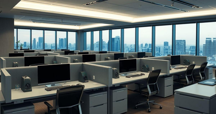 Estação de Trabalho com Divisória para Ambientes Modernos Estação de Trabalho com Divisória para Ambientes Modernos