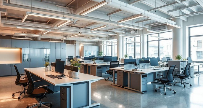 Descubra como os móveis de aço para escritório podem transformar seu ambiente de trabalho e aumentar a produtividade